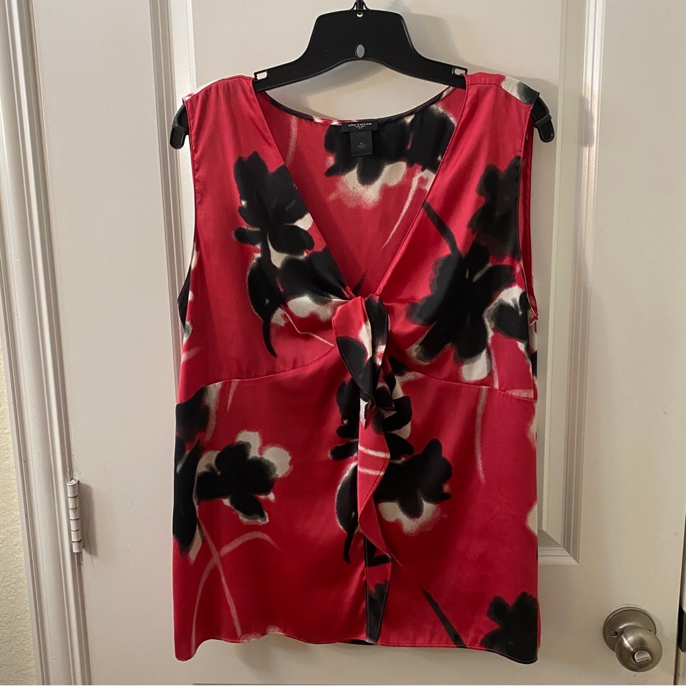 Ann Taylor, XL, Pink & Black Sleeveless Blouse